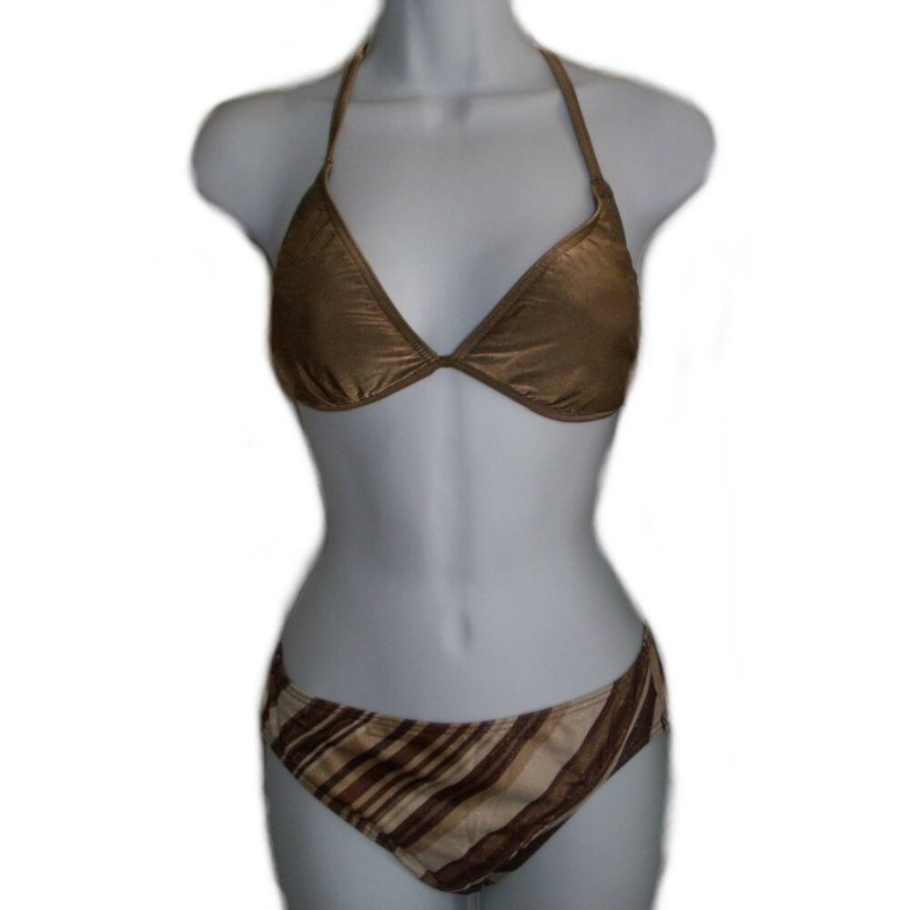 Be Creative Bronze Metallic Bikini - Med - NEW